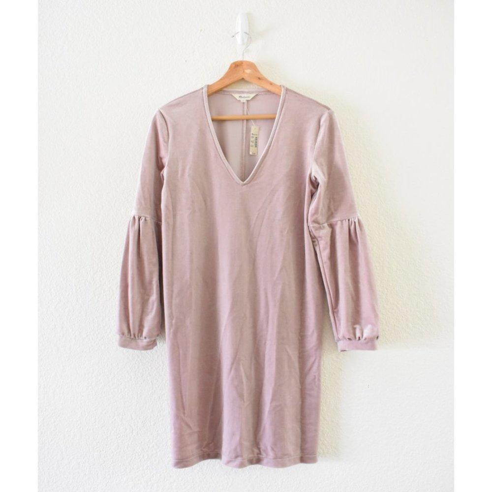 Madewell Velvet Balloon-Sleeve Dress